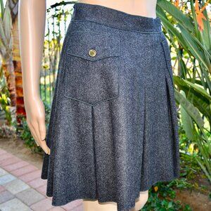 New! Dolce & Gabbana Pleated Lana Wool Mini Skirt Size: 42 or Small
